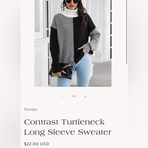 Turtleneck long sleeve sweater